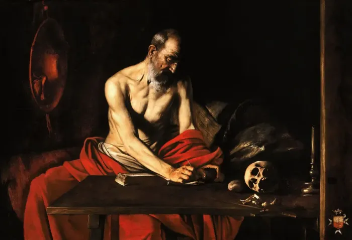 Gerahmter Druck : Heiliger Hieronymus im Zelte, um 1608 Gerahmter Druck : Heiliger Hieronymus im Zelte, um 1608