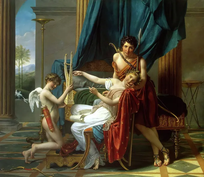 Gerahmter Druck : Sappho und Phaon, 1809. Künstler: Jacques-Louis David Gerahmter Druck : Sappho und Phaon, 1809. Künstler: Jacques-Louis David