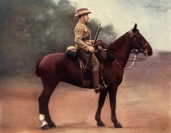 Gerahmter Druck : Sergeant der Kaiserlichen Yeomanry, 1900. Ersteller: Gregory and Co Gerahmter Druck : Sergeant der Kaiserlichen Yeomanry, 1900. Ersteller: Gregory and Co