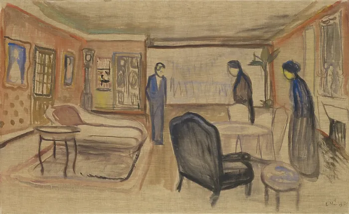 Gerahmter Druck : Setentwurf für Henrik Ib sens 'Geister', 1906 Gerahmter Druck : Setentwurf für Henrik Ib sens 'Geister', 1906