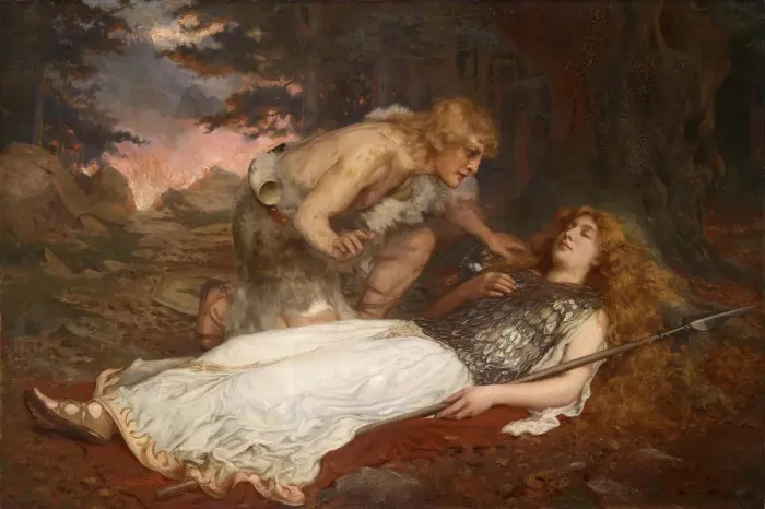 Gerahmter Druck : Siegfried und Brunhild Gerahmter Druck : Siegfried und Brunhild
