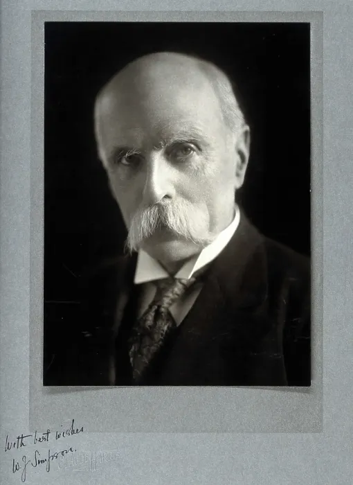 Gerahmter Druck : Sir William John Ritchie Simpson. Schöpfer: Claude Harris Gerahmter Druck : Sir William John Ritchie Simpson. Schöpfer: Claude Harris