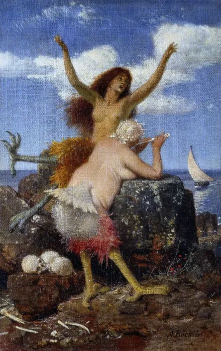 Gerahmter Druck : Sirenen, 1875 Gerahmter Druck : Sirenen, 1875