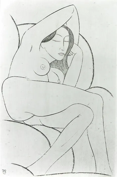 Gerahmter Druck : Der Sofa, 1925. Künstler: Eric Gill Gerahmter Druck : Der Sofa, 1925. Künstler: Eric Gill