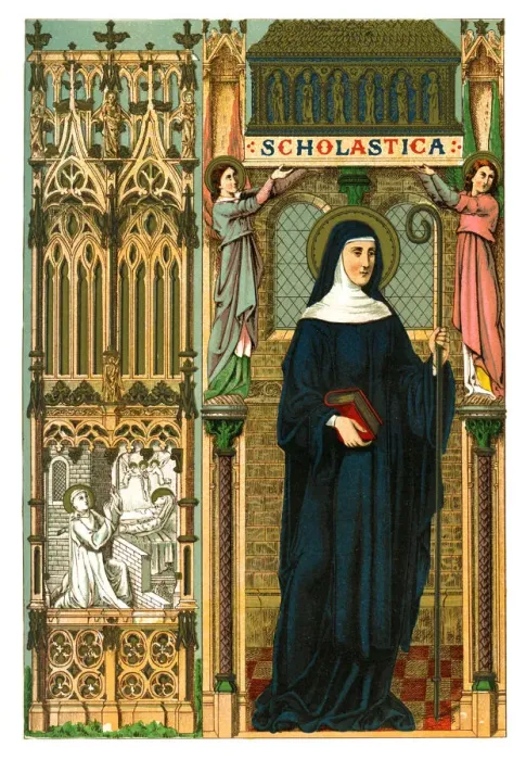 Gerahmter Druck : Schwester Scholastika, 1886 Gerahmter Druck : Schwester Scholastika, 1886