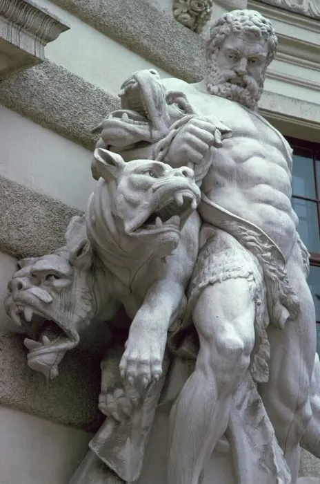 Gerahmter Druck : Ein Statuens von Herkules und Zentaur Gerahmter Druck : Ein Statuens von Herkules und Zentaur