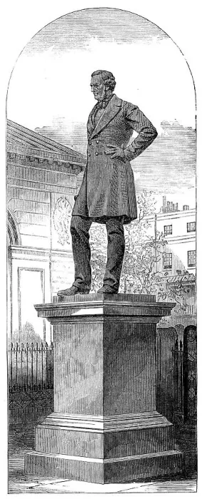 Gerahmter Druck : Statue von Robert Stephenson, in Euston-Square, 1871. Schöpfer: Unbekannt. Gerahmter Druck : Statue von Robert Stephenson, in Euston-Square, 1871. Schöpfer: Unbekannt.