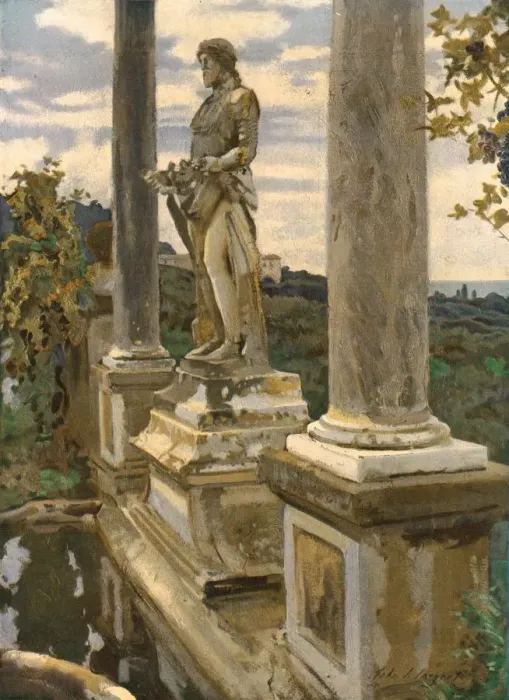 Gerahmter Druck : Statue von Vertumnus in Frascati, 1907, (c1930). Künstler: John Singer Sargent. Gerahmter Druck : Statue von Vertumnus in Frascati, 1907, (c1930). Künstler: John Singer Sargent.