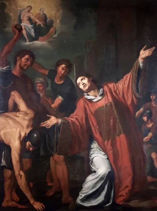 Gerahmter Druck : Die Steinigung des Stephanus