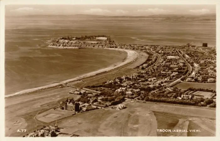 Gerahmter Druck : Trone, Luftaufnahme 1930