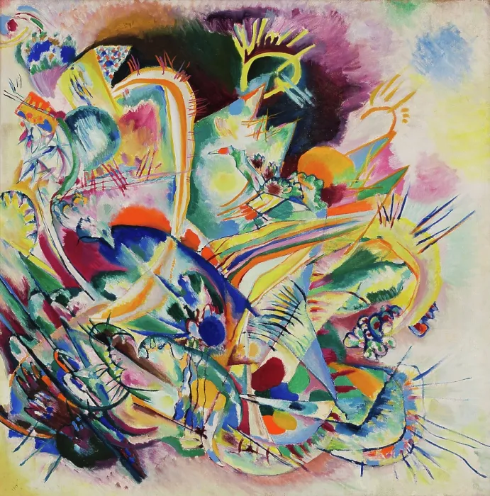 Gerahmter Druck : Titellos (Improvisation V), 1914. Künstler: Kandinsky, Wassily Wassiljewitsch (1866-1944) Gerahmter Druck : Titellos (Improvisation V), 1914. Künstler: Kandinsky, Wassily Wassiljewitsch (1866-1944)