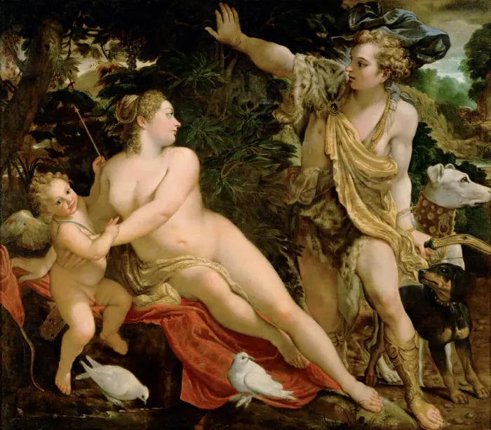 Gerahmter Druck : Venus und Adonis. Künstler: Carracci, Annibale (1560-1609) Gerahmter Druck : Venus und Adonis. Künstler: Carracci, Annibale (1560-1609)