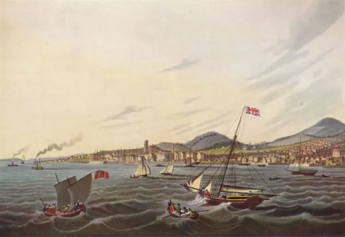 Gerahmter Druck : Blick auf Dundee, 1824 Gerahmter Druck : Blick auf Dundee, 1824
