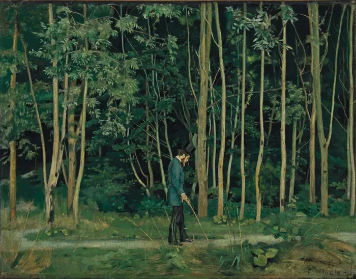 Gerahmter Druck : Gehen am Waldrand um Ca 1885 Gerahmter Druck : Gehen am Waldrand um Ca 1885