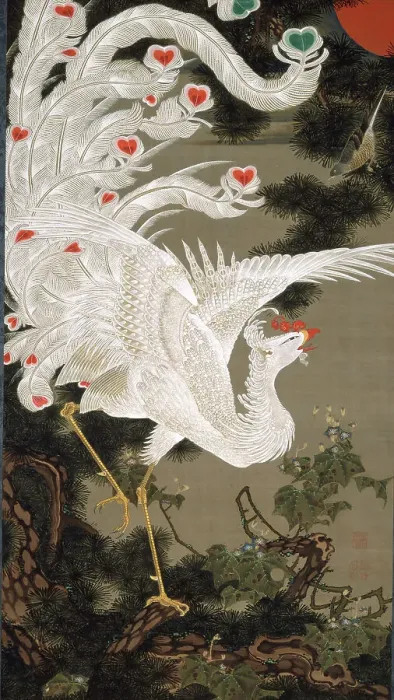 Gerahmter Druck : Weißer Phönix und alter Eichenbaum, 1766 Gerahmter Druck : Weißer Phönix und alter Eichenbaum, 1766