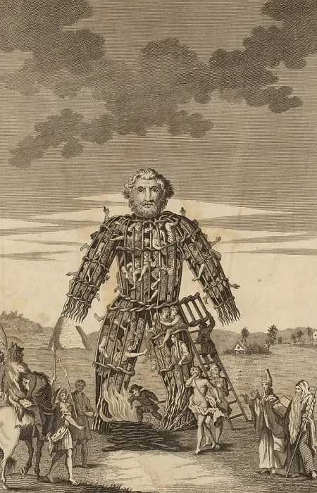 Gerahmter Druck : Wicker-Mann, 1781. Schöpfer: Anonym. Gerahmter Druck : Wicker-Mann, 1781. Schöpfer: Anonym.