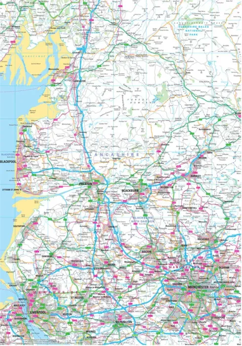 Gerahmter Druck : Karten der Grafschaft Lancashire Gerahmter Druck : Karten der Grafschaft Lancashire