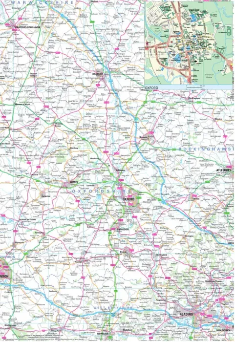 Gerahmter Druck : Karten der Grafschaft Oxfordshire Gerahmter Druck : Karten der Grafschaft Oxfordshire