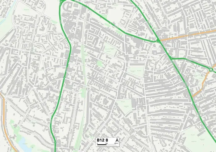Gerahmter Druck : Birmingham, B12 8 Karte Gerahmter Druck : Birmingham, B12 8 Karte