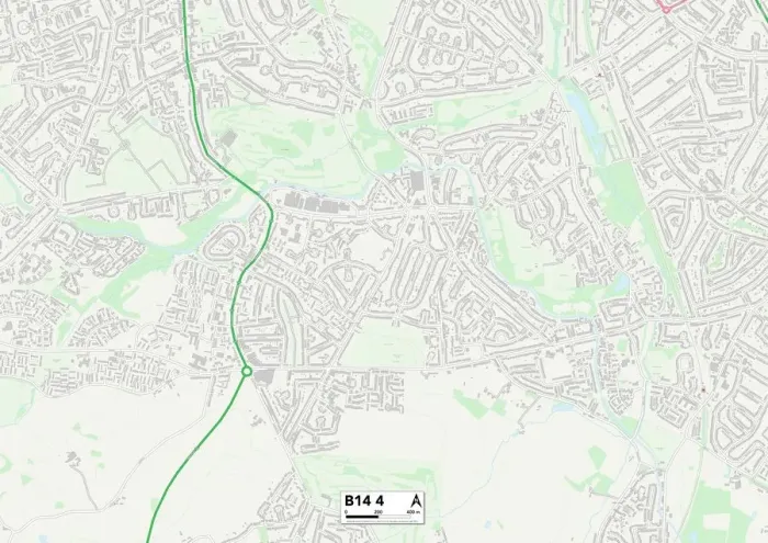 Gerahmter Druck : Birmingham, B14 4 Karte Gerahmter Druck : Birmingham, B14 4 Karte