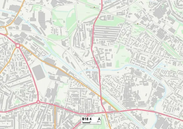 Gerahmter Druck : Birmingham, B18 4 Karte