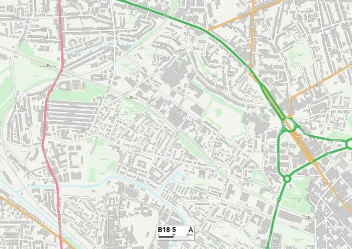 Gerahmter Druck : Birmingham B18 5 Karte Gerahmter Druck : Birmingham B18 5 Karte