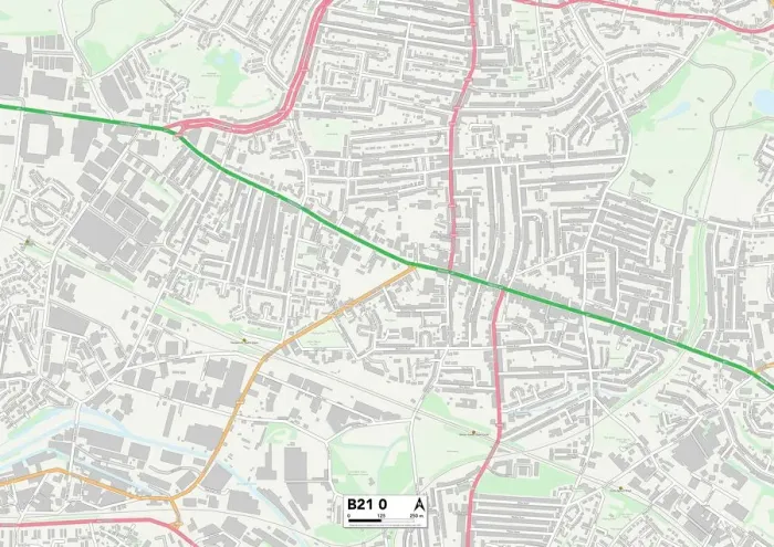 Gerahmter Druck : Birmingham B21 0 Karte Gerahmter Druck : Birmingham B21 0 Karte