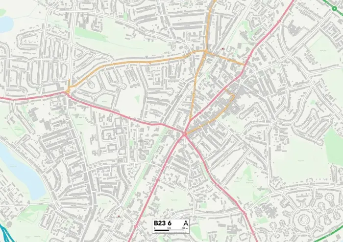 Gerahmter Druck : Birmingham B23 6 Karte Gerahmter Druck : Birmingham B23 6 Karte