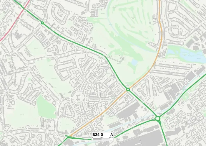 Gerahmter Druck : Birmingham B24 0 Karte Gerahmter Druck : Birmingham B24 0 Karte