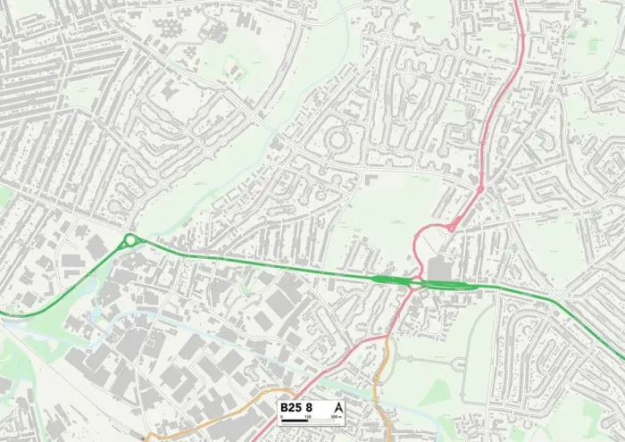 Gerahmter Druck : Birmingham B25 8 Karte Gerahmter Druck : Birmingham B25 8 Karte