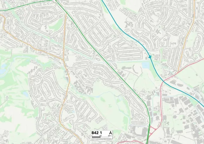 Gerahmter Druck : Birminghams B42 1 Karte