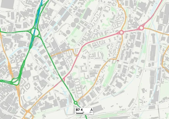 Gerahmter Druck : Birmingham B7 4 Map Gerahmter Druck : Birmingham B7 4 Map