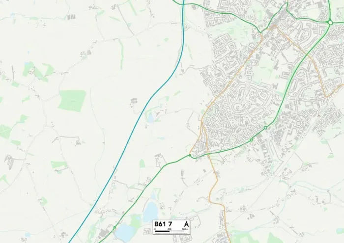Gerahmter Druck : Bromsgrove, B61 7 Karte Gerahmter Druck : Bromsgrove, B61 7 Karte