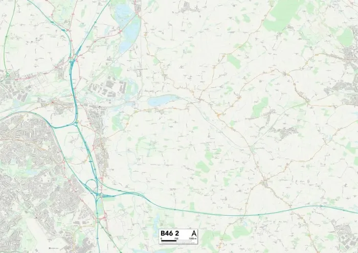 Gerahmter Druck : Nord-Warwickshire B46 2 Karte Gerahmter Druck : Nord-Warwickshire B46 2 Karte