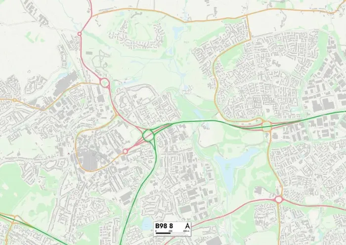 Gerahmter Druck : Redditch, B98 8 Karte Gerahmter Druck : Redditch, B98 8 Karte
