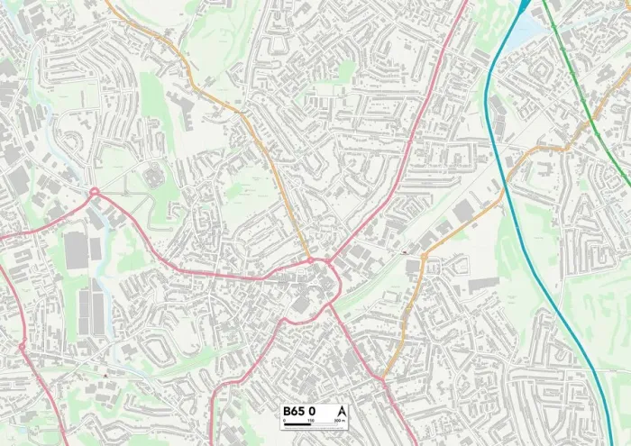 Gerahmter Druck : Sandwell B65 0 Karte Gerahmter Druck : Sandwell B65 0 Karte
