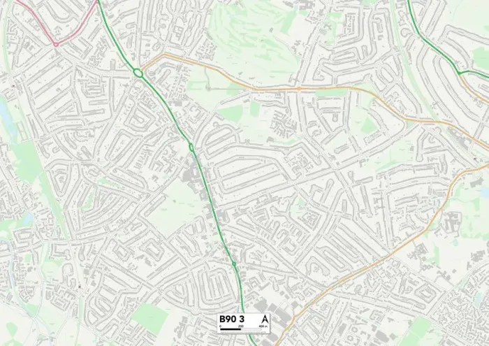 Gerahmter Druck : Solihull, B90-3 Karte