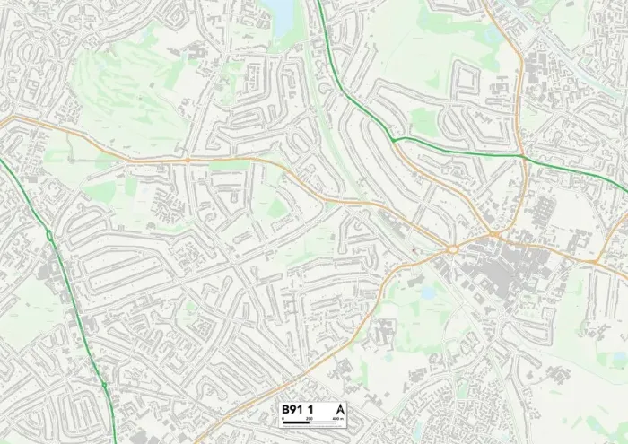 Gerahmter Druck : Solihull, B91 1 Karte Gerahmter Druck : Solihull, B91 1 Karte