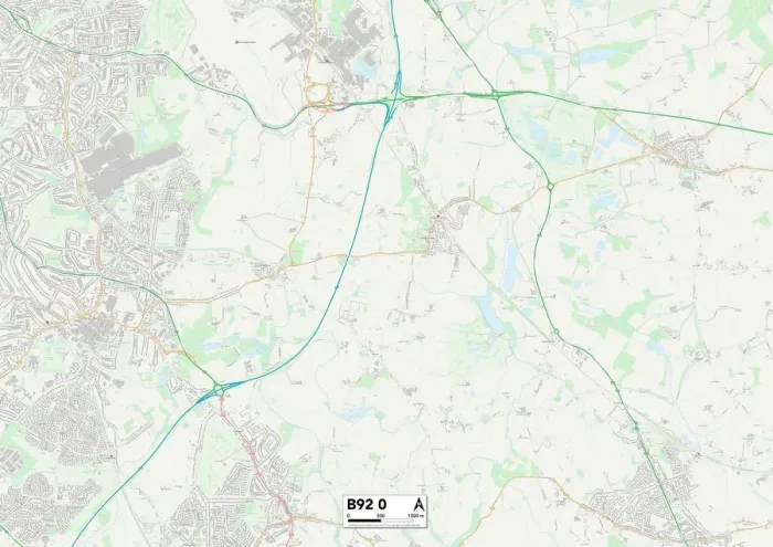 Gerahmter Druck : Solihull B92 0 Karte