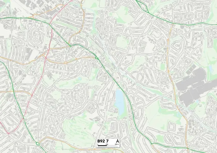 Gerahmter Druck : Solihull, B92, 7 Karte Gerahmter Druck : Solihull, B92, 7 Karte