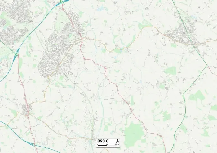 Gerahmter Druck : Solihull, B93, 0 Karte