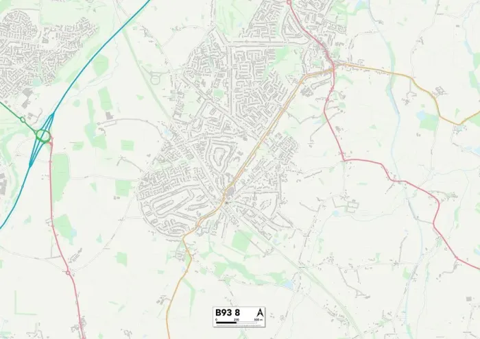 Gerahmter Druck : Solihull, B93, 8 Karte Gerahmter Druck : Solihull, B93, 8 Karte