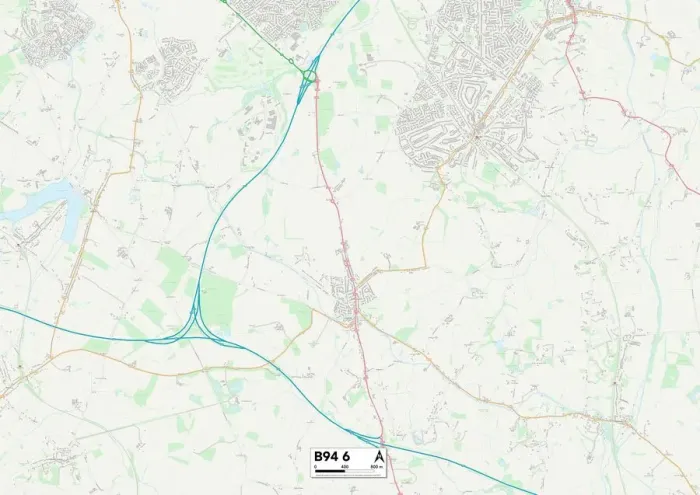Gerahmter Druck : Solihull, B94 6 Karte Gerahmter Druck : Solihull, B94 6 Karte