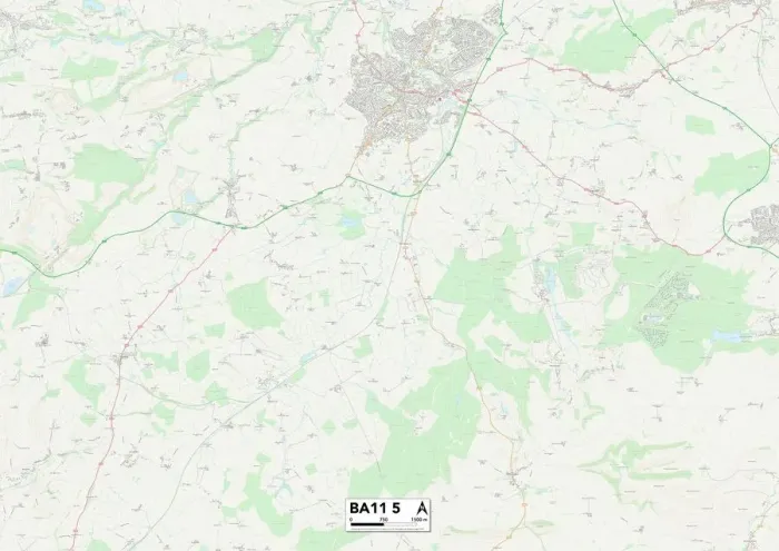 Gerahmter Druck : Mendip BA11 5 Karte