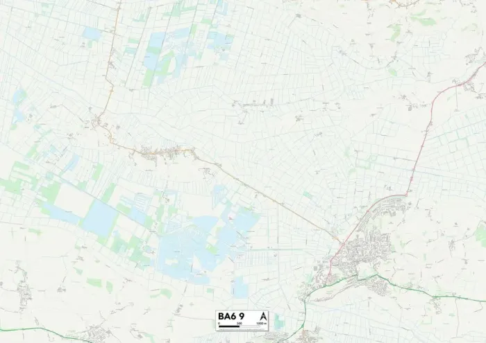 Gerahmter Druck : Mendip BA6 9 Karte