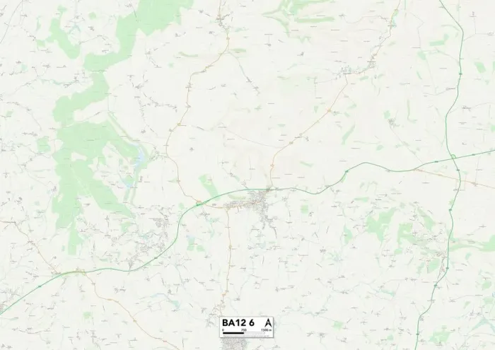 Gerahmter Druck : Wiltshire, BA12 6 Karte Gerahmter Druck : Wiltshire, BA12 6 Karte