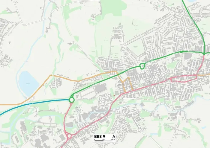 Gerahmter Druck : Pendle BB8-Map Gerahmter Druck : Pendle BB8-Map