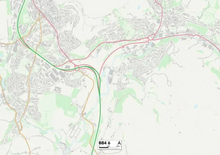Gerahmter Druck : Rossendale BB4 6 Karte Gerahmter Druck : Rossendale BB4 6 Karte