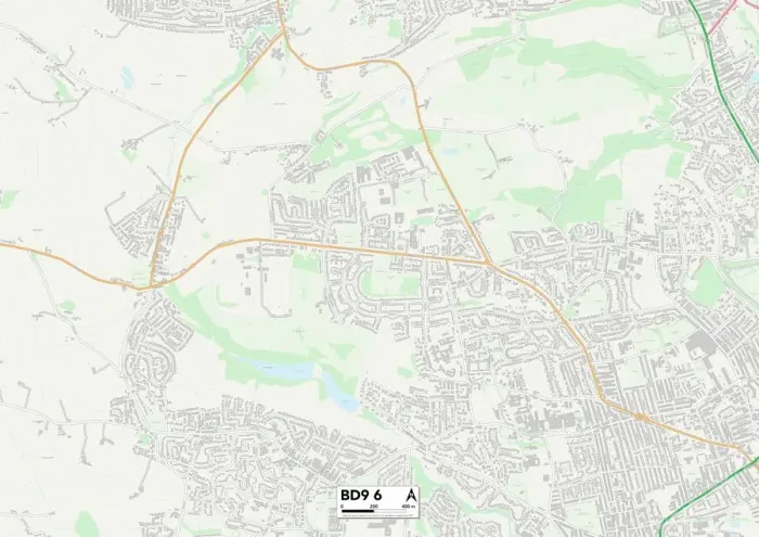 Gerahmter Druck : Bradford BD9 6 Karte
