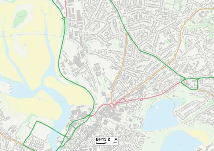 Gerahmter Druck : Poole BH15 2 Map Gerahmter Druck : Poole BH15 2 Map